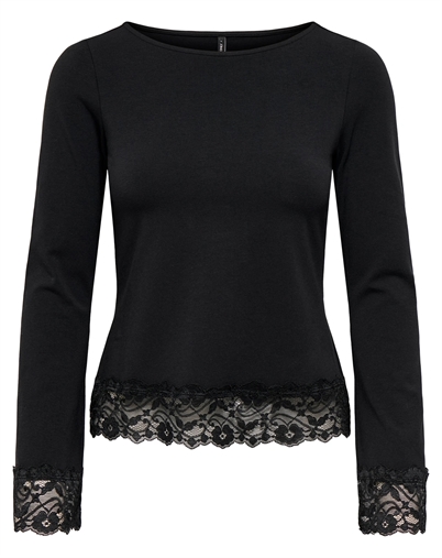 Only - ONLLive Love O-Neck Lace Top - Black